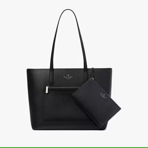 Kate Spade Black Staci PVC Large Tote Set - Picture 3 of 5